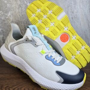 G/Fore MG4X2 Debossed Skull & Tees Men's Golf Shoes Size 9 Waterproof White Grey